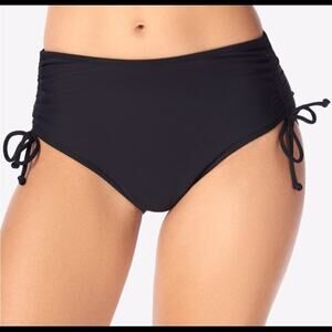 NWT Swim Solutions Tummy Control Black High Waisted Bikini Bottom 14